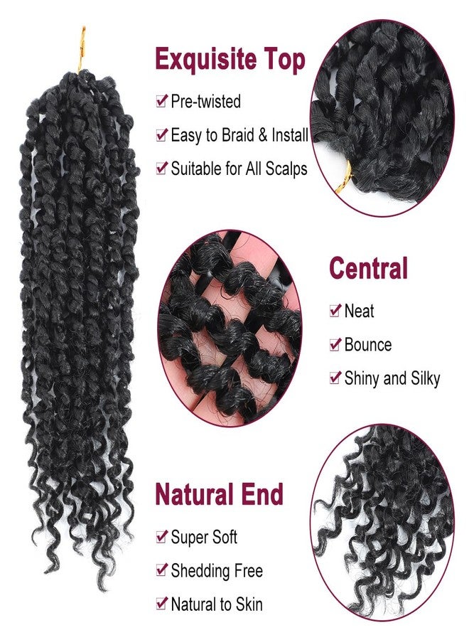 NAYOO Passion Twist Hair - 8 Packs 16 Inch Water Wave Crochet Hair,Passion Twist Crochet Hair For Women Long Passion Twists Synthetic Braiding Hair Extensions(16 Inch 8 Packs,1B) - Image 3